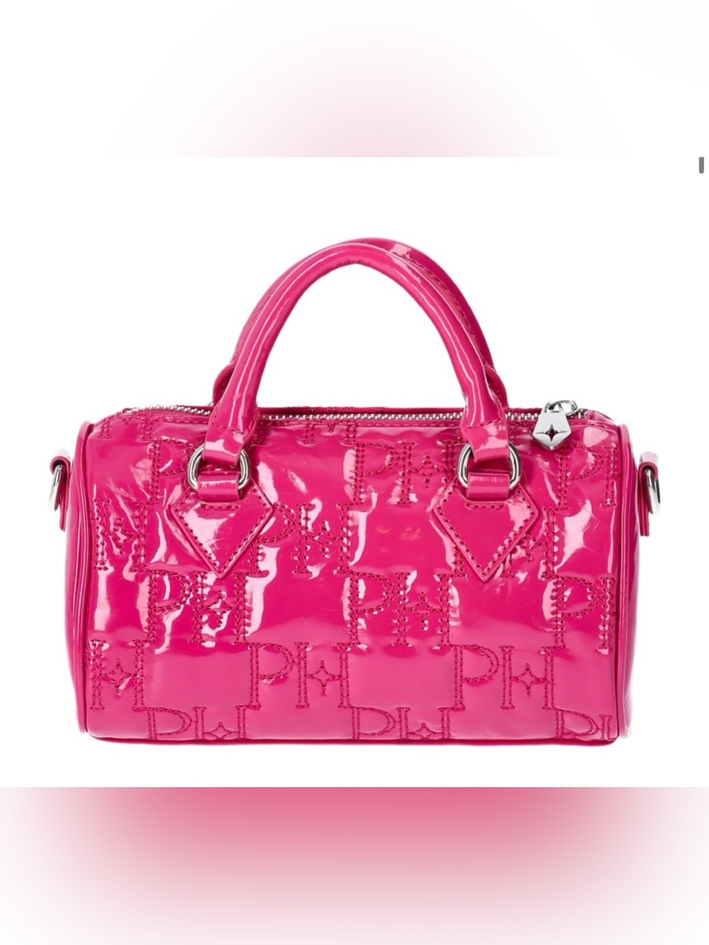 Paris Hilton Patent Leather Barbella Pink Satchel crossbody bag